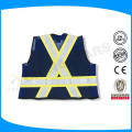 Azul 100% tecido de malha de poliéster reflexivo Safety Vest